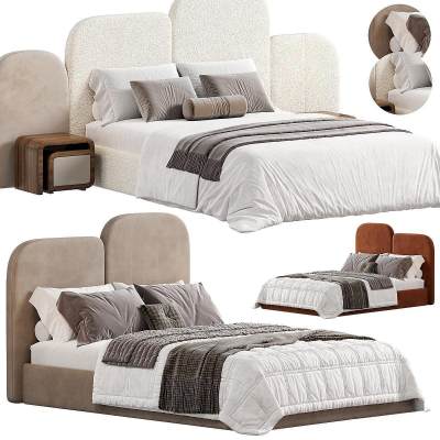 现代布艺双人床-5